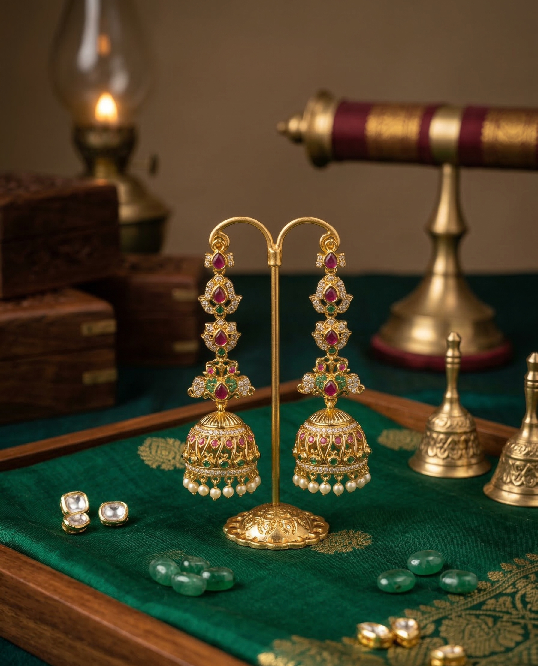 Royal Cascade Jhumka Earrings