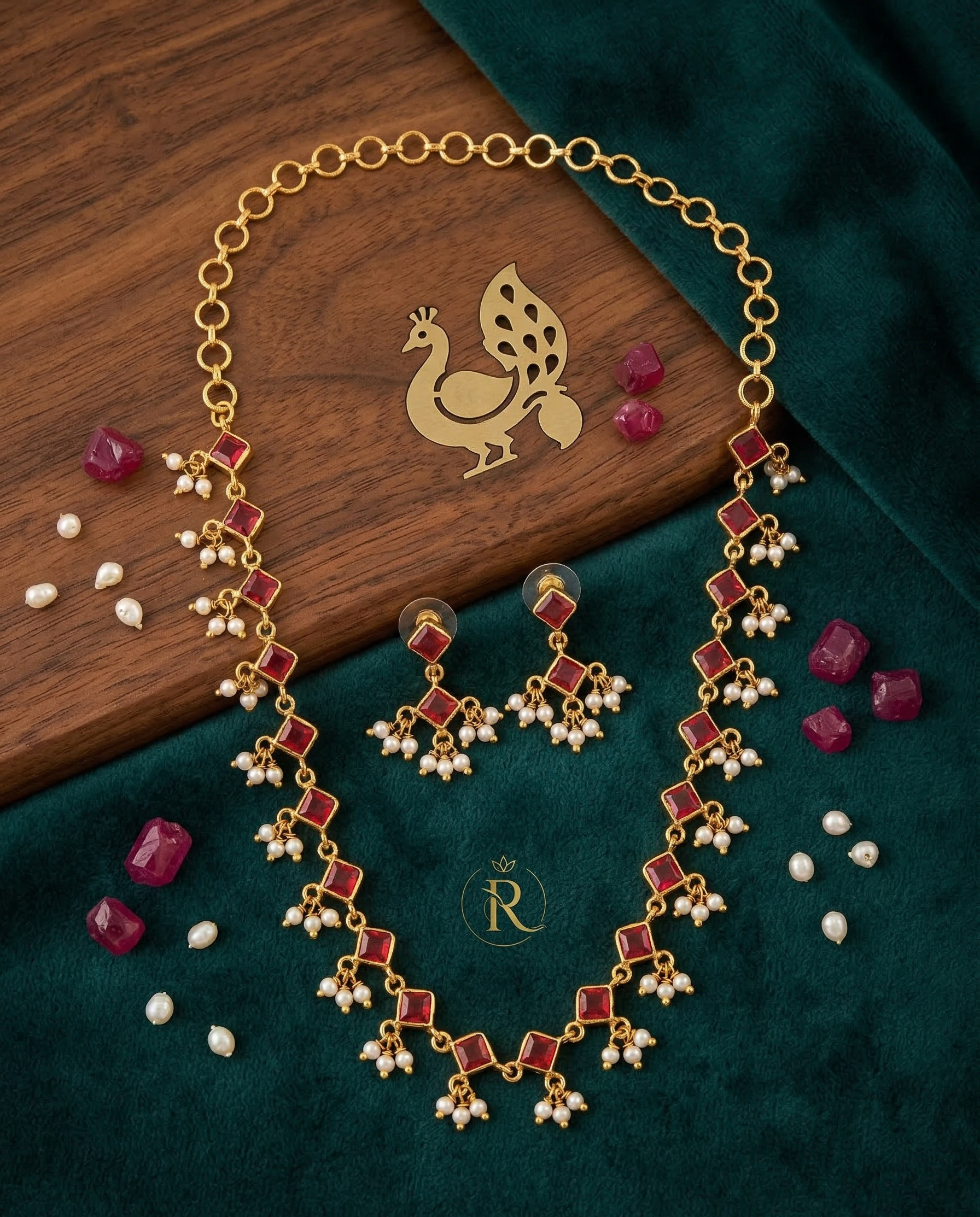 Vanya Ruby & Pearl Set - NK09