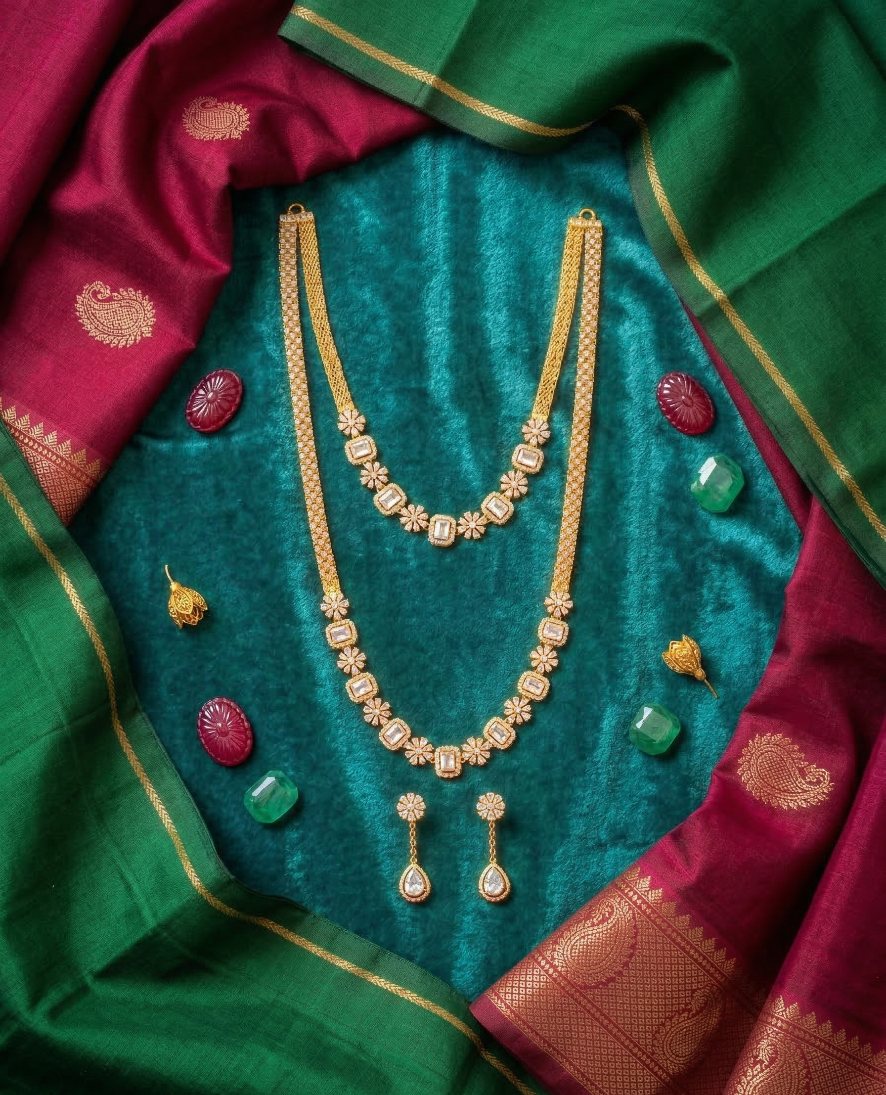 Vasudha Floral Layered Set