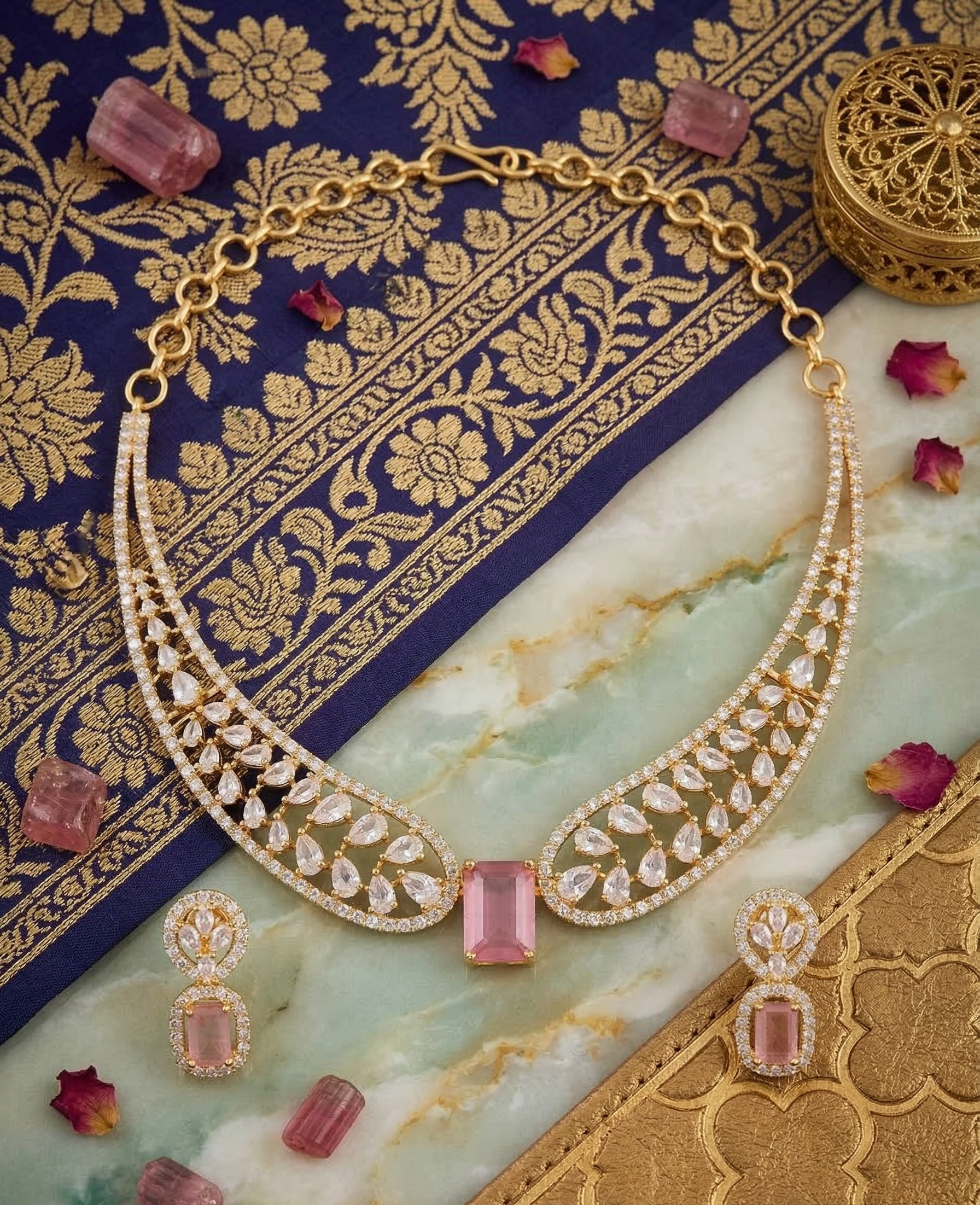 Rosea Emerald-Cut Statement Choker