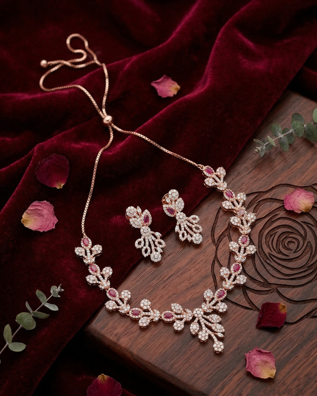 Red Stone Floral Set - NK21