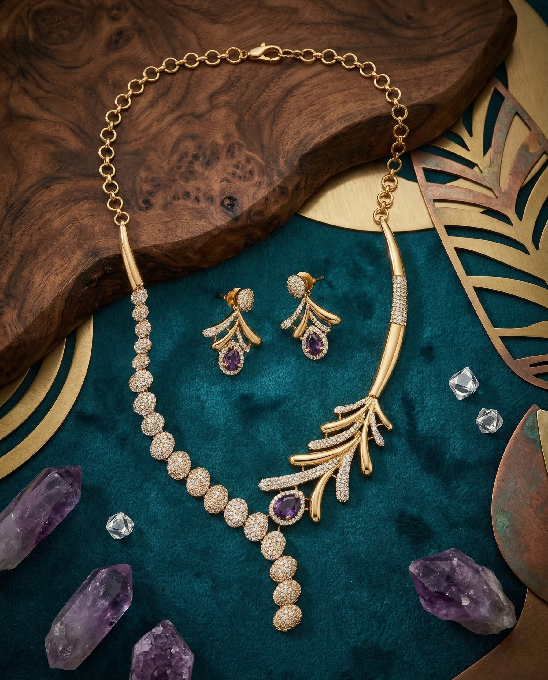 Amara Amethyst Leaf Set
